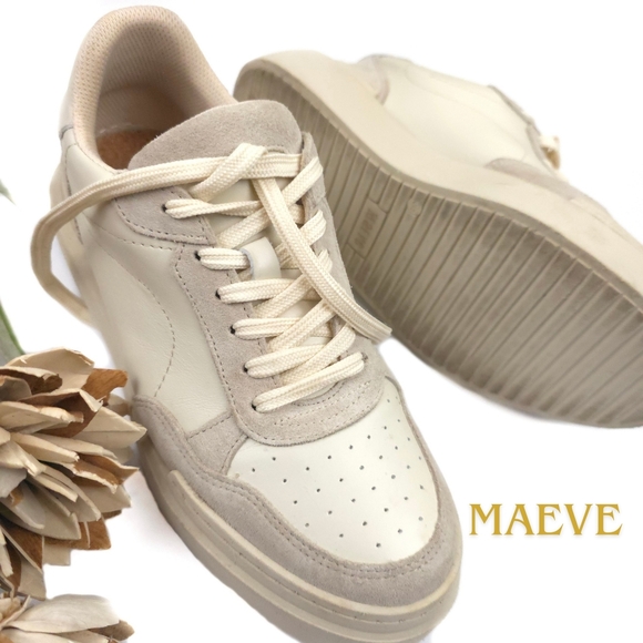 Maeve Shoes - Maeve Women's Cream Platform Sneakers Size 39
